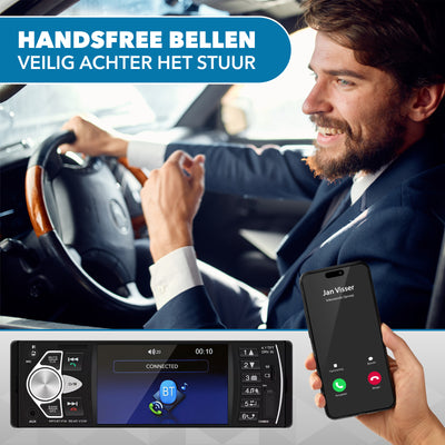 Universele Autoradio met Bluetooth, USB & Aux - Handsfree bellen - Radio met Microfoon - Inclusief Achteruitrijcamera