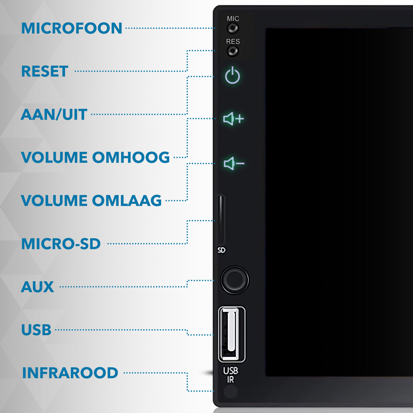 Universele Autoradio met Bluetooth, USB & Aux - Handsfree - Mirrorlink - Radio met Microfoon - Inclusief Achteruitrijcamera