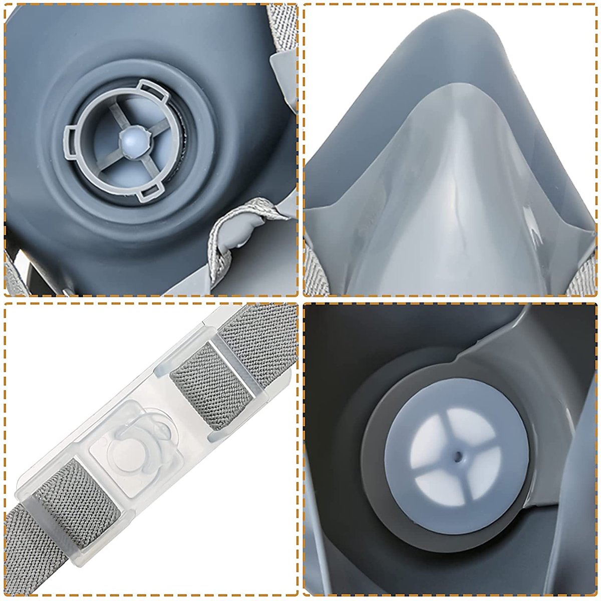 Adembeschermingsmasker - gasmasker - herbruikbaar - met filter en veiligheidsbril - stofbescherming - voor schilderen, knutselen, slijpen