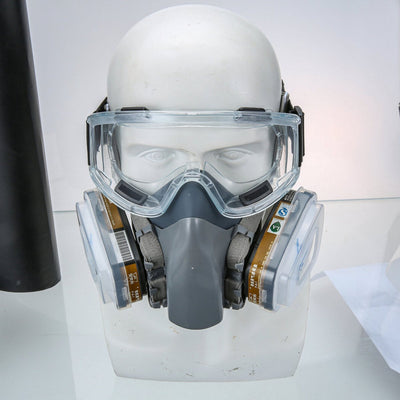 Adembeschermingsmasker - gasmasker - herbruikbaar - met filter en veiligheidsbril - stofbescherming - voor schilderen, knutselen, slijpen