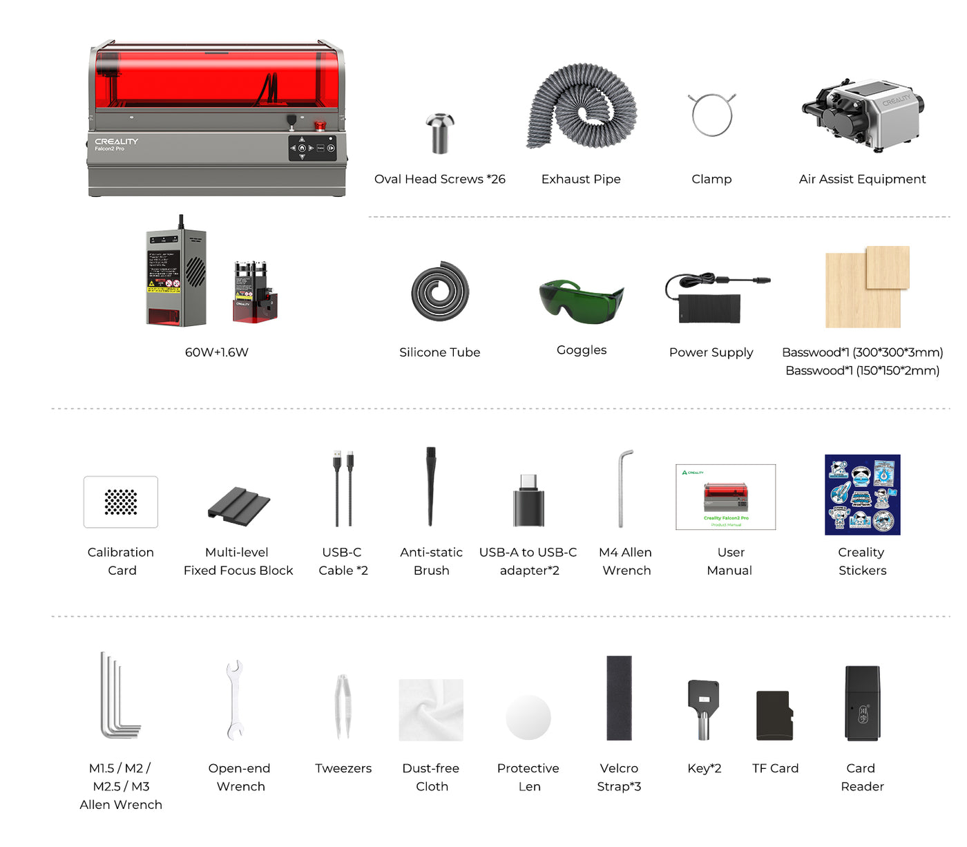 Graveur Creality Laser Falcon 2 Pro - 60W + Laser IR 1,6W