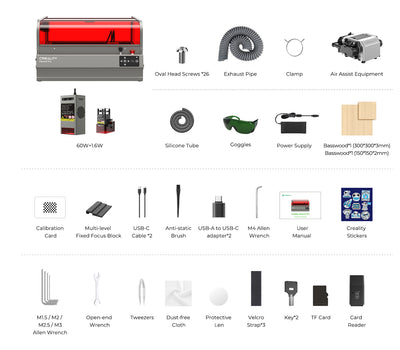 Graveur Creality Laser Falcon 2 Pro - 60W + Laser IR 1,6W