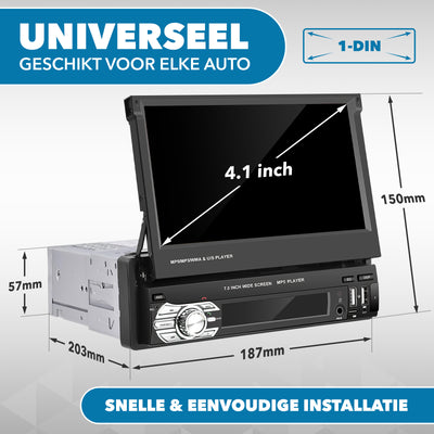 Universelles ANDROID Autoradio Klappdisplay 1 Din | CarPlay und Android Auto | Navigation