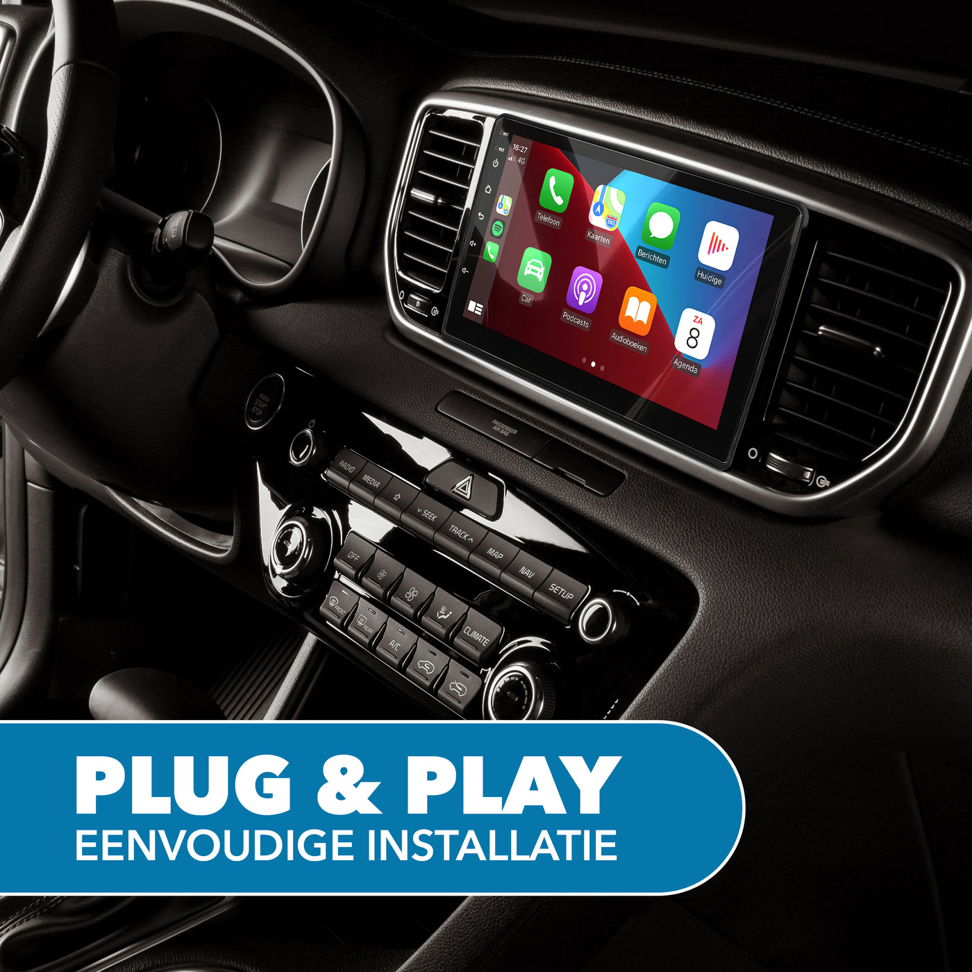 Carcemy CarPlay Autoradio 2DIN 9 Inch | Draadloos & Android Auto