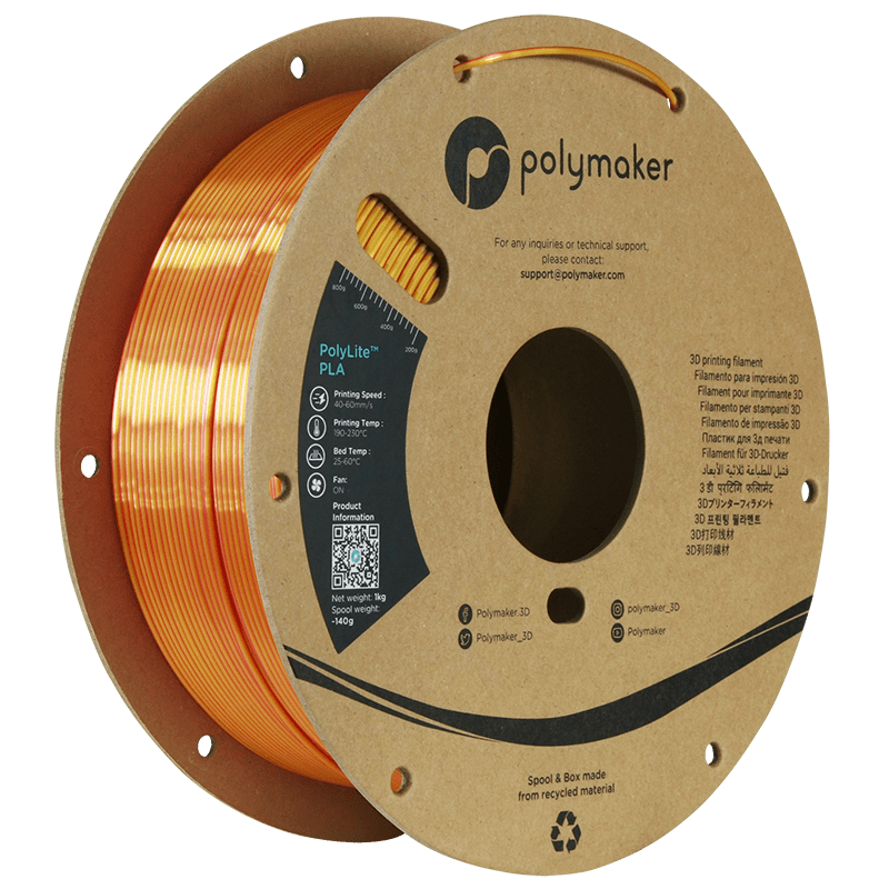 Polymaker PolyLite SILK PLA Filament Sunset Gold-Red 1.75 mm 1KG - AC products