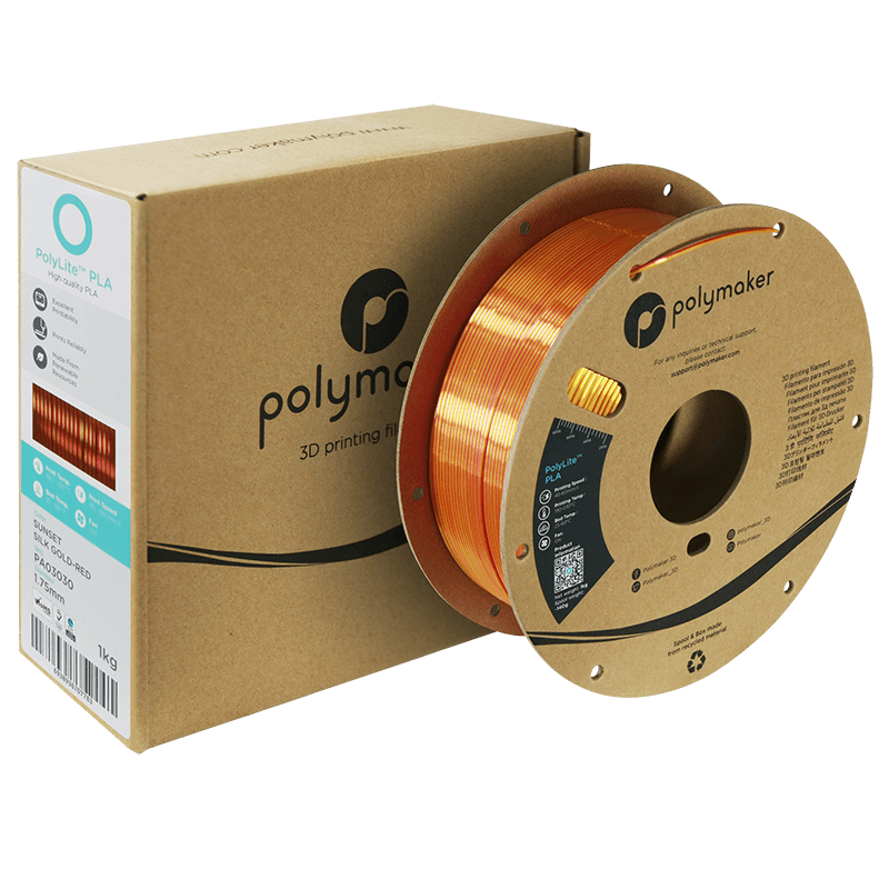 Polymaker PolyLite SILK PLA Filament Sunset Gold-Red 1.75 mm 1KG - AC products