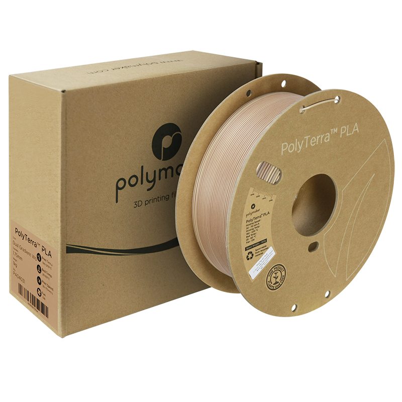 Polymaker PolyTerra Pla filament Dual Gradient Wood 1.75 mm 1KG