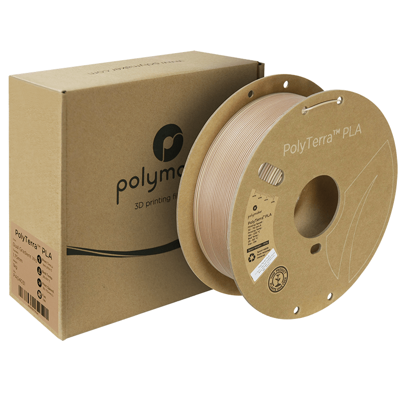 Polymaker PolyTerra Pla filament Dual Gradient Wood 1.75 mm 1KG