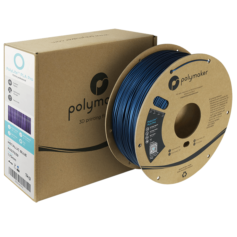 Polymaker POLYLITE™ PLA PRO 3D filament Metallic Blue Jam free 1.75 mm 1KG - AC products