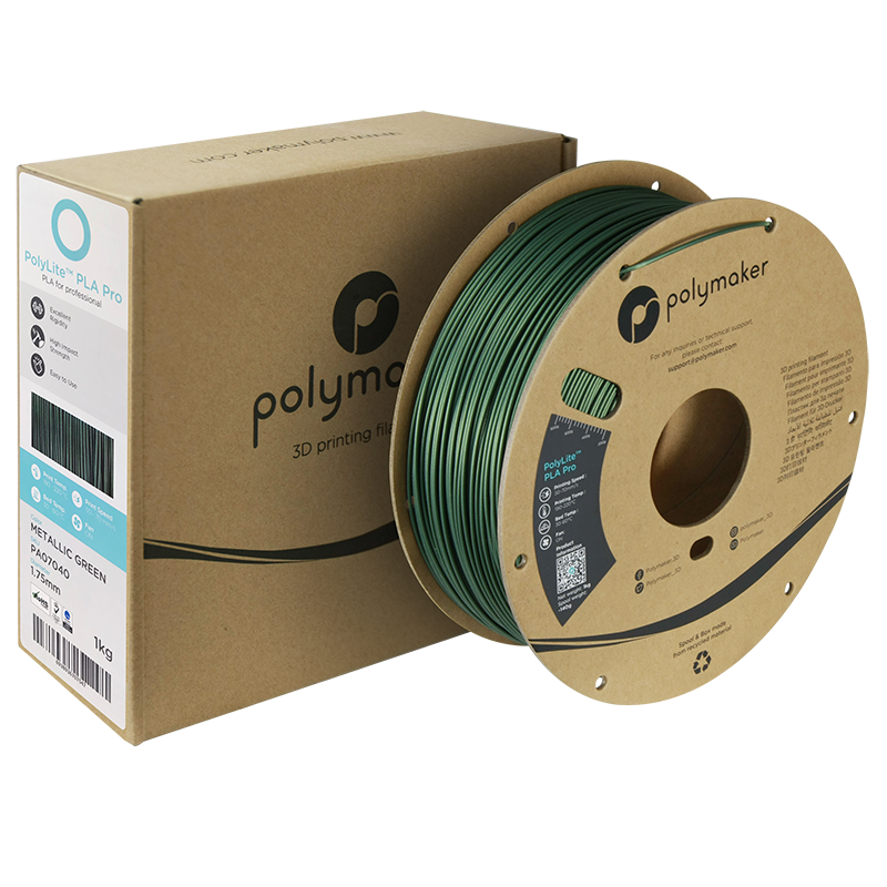 Polymaker POLYLITE™ PLA PRO 3D filament Metallic Green Jam free 1.75 mm 1KG