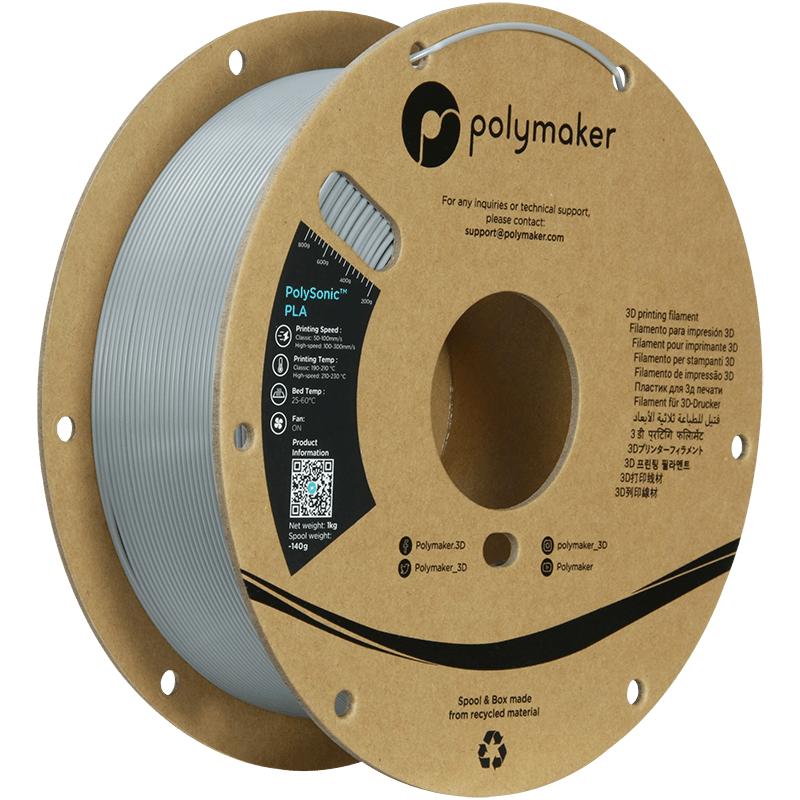 POLYMAKER POLYSONIC HIGH SPEED PLA GREY 1,75mm 1KG