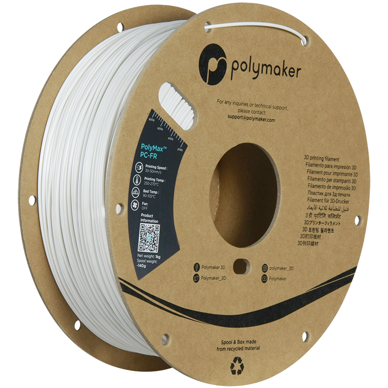 Polymaker PolyMax PC-FR White Filament 1,75 mm 1 Kg
