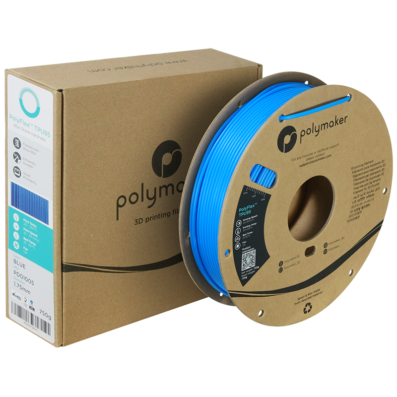 Polymaker PolyFlex TPU-95A filament 1,75 mm Blue 750 Gr