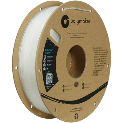 Polymaker PolyFlex TPU-90A filament 1,75 mm Clear 750 Gr