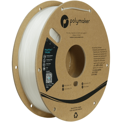 Polymaker PolyFlex TPU-90A filament 1,75 mm Clear 750 Gr