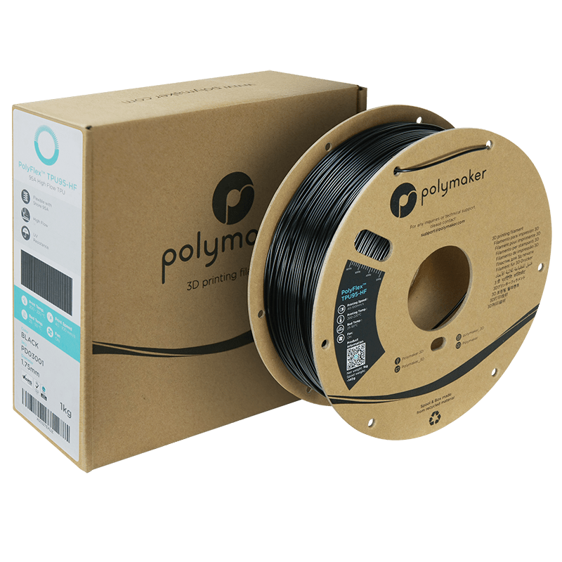 Polymaker PolyFlex TPU-95A High Speed Filament 1,75 mm Black 1 Kg