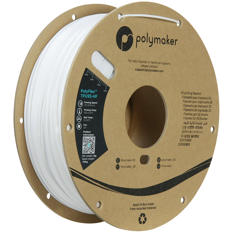 Polymaker PolyFlex TPU-95A High Speed Filament 1,75 mm White 1 Kg