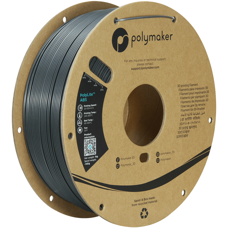 Polymaker PolyLite ABS Filament Dark Grey 1.75mm 1Kg - AC products