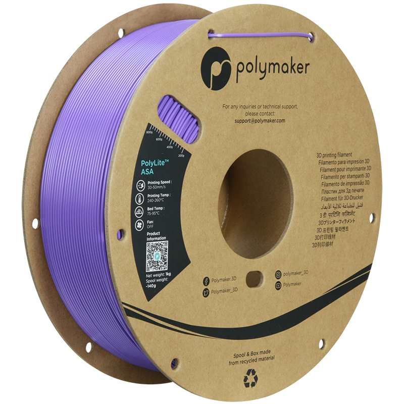 Polymaker PolyLite ASA Filament Purple 1,75mm 1KG