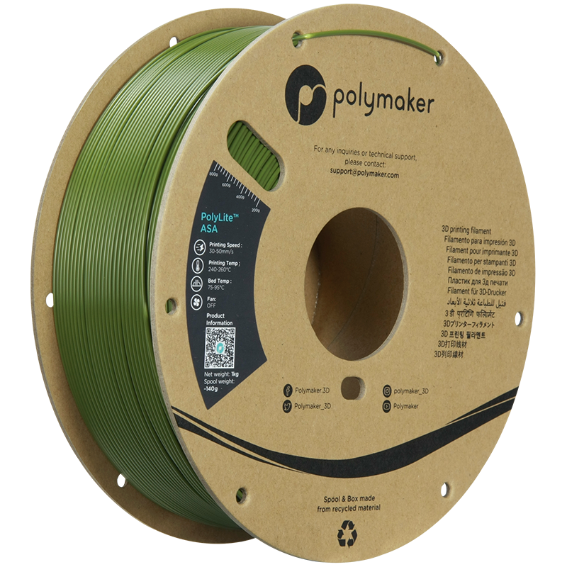 Polymaker PolyLite ASA Filament Army Green 1,75mm 1KG
