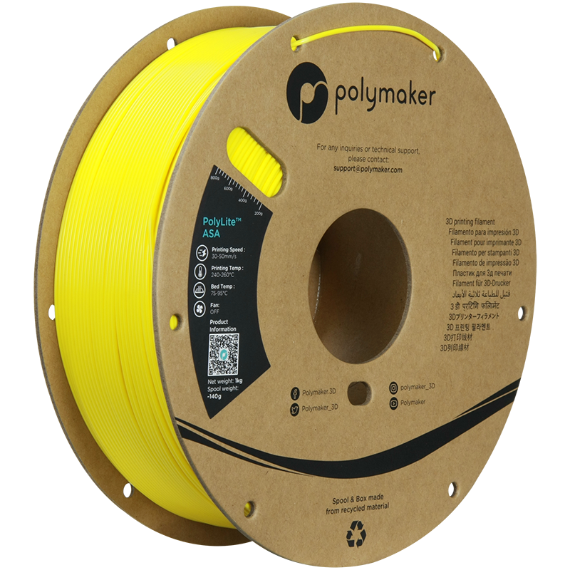 Polymaker PolyLite ASA Filament Yellow 1,75mm 1KG