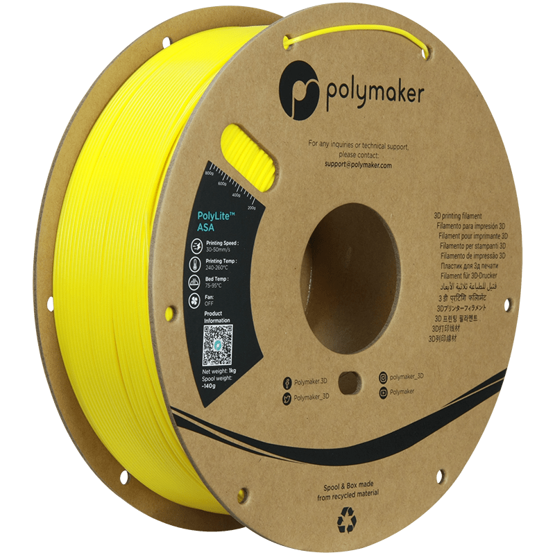 Polymaker PolyLite ASA Filament Yellow 1,75mm 1KG