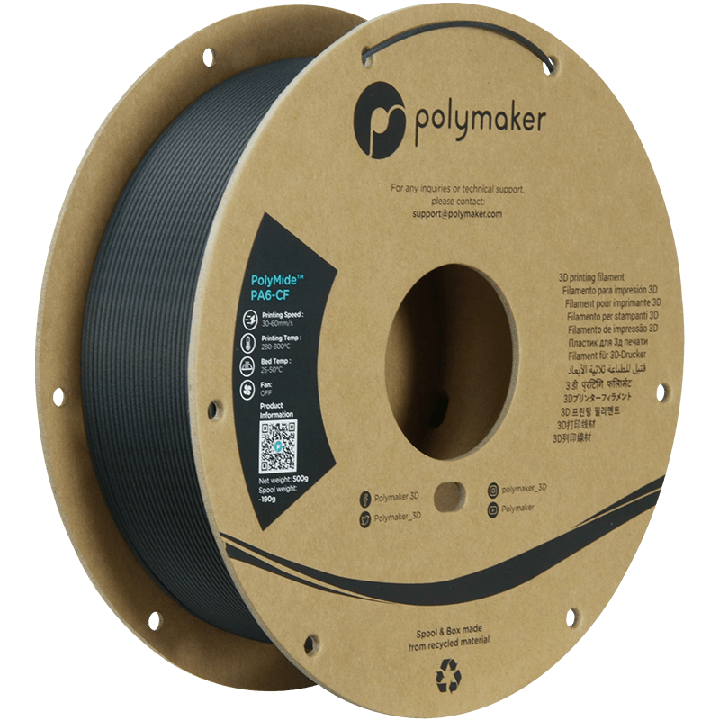 Polymaker PolyMide PA6-CF Black Filament 1,75 mm 500gr