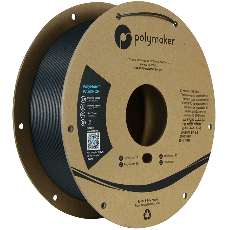 Polymaker PolyMide PA612-CF Black Filament 1,75 mm