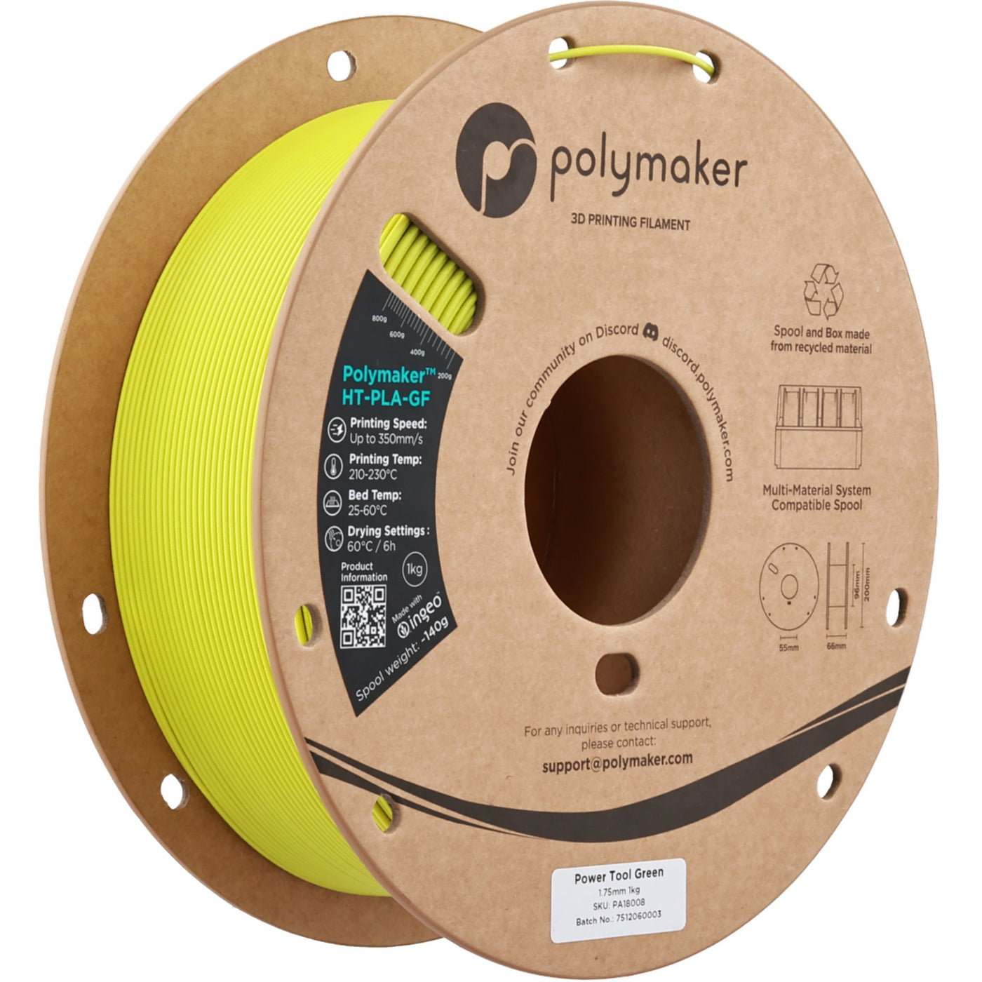 Polymaker HT-PLA-GF Power Tool Green 1.75 mm 1KG