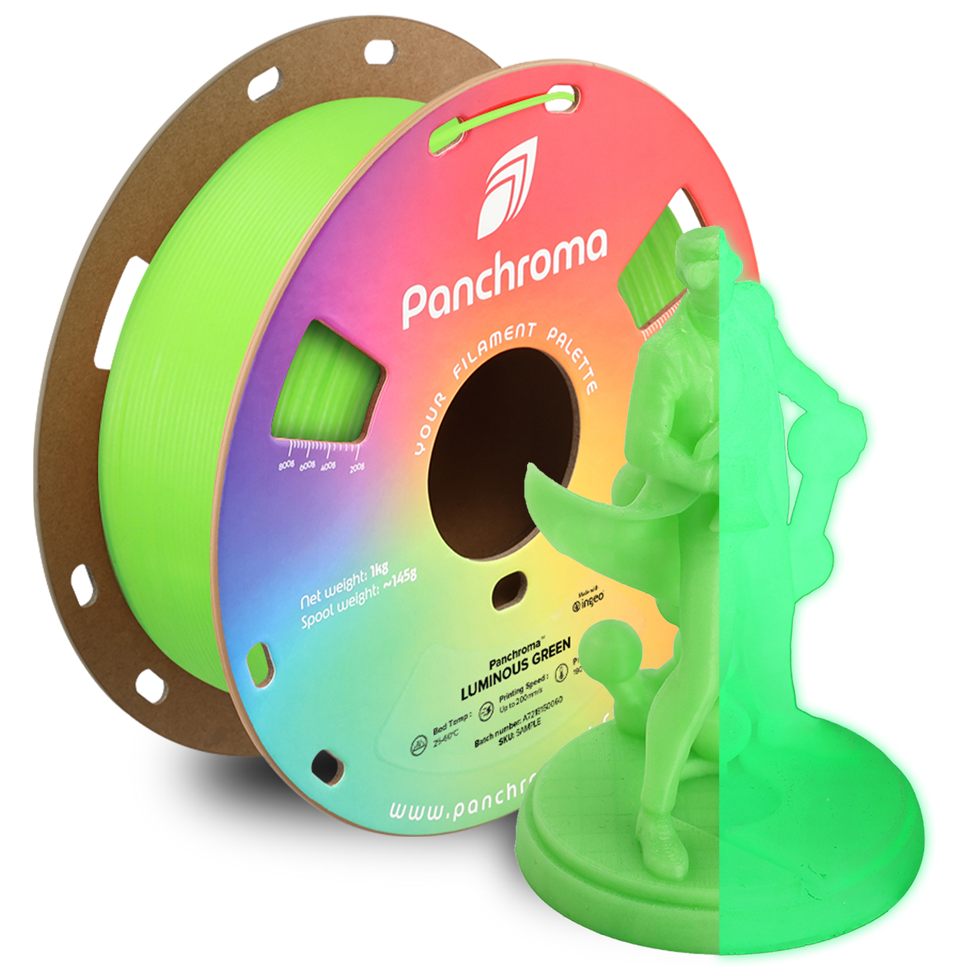 Polymaker Panchroma™ PLA  Luminous Green 1.75 mm 1KG