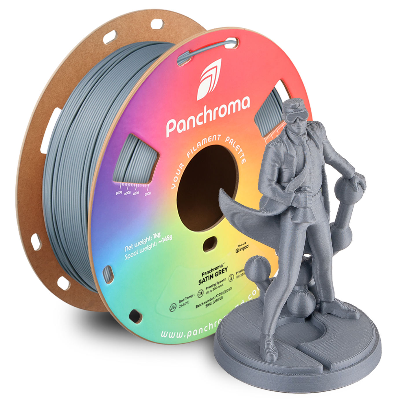 Polymaker Panchroma™ PLA Satin Grey 1.75 mm 1KG