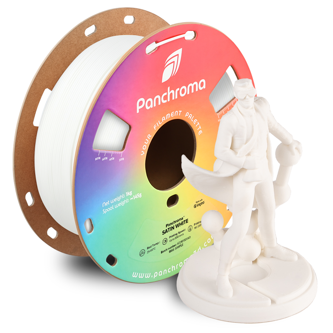 Polymaker Panchroma™ PLA Satin White 1.75 mm 1KG