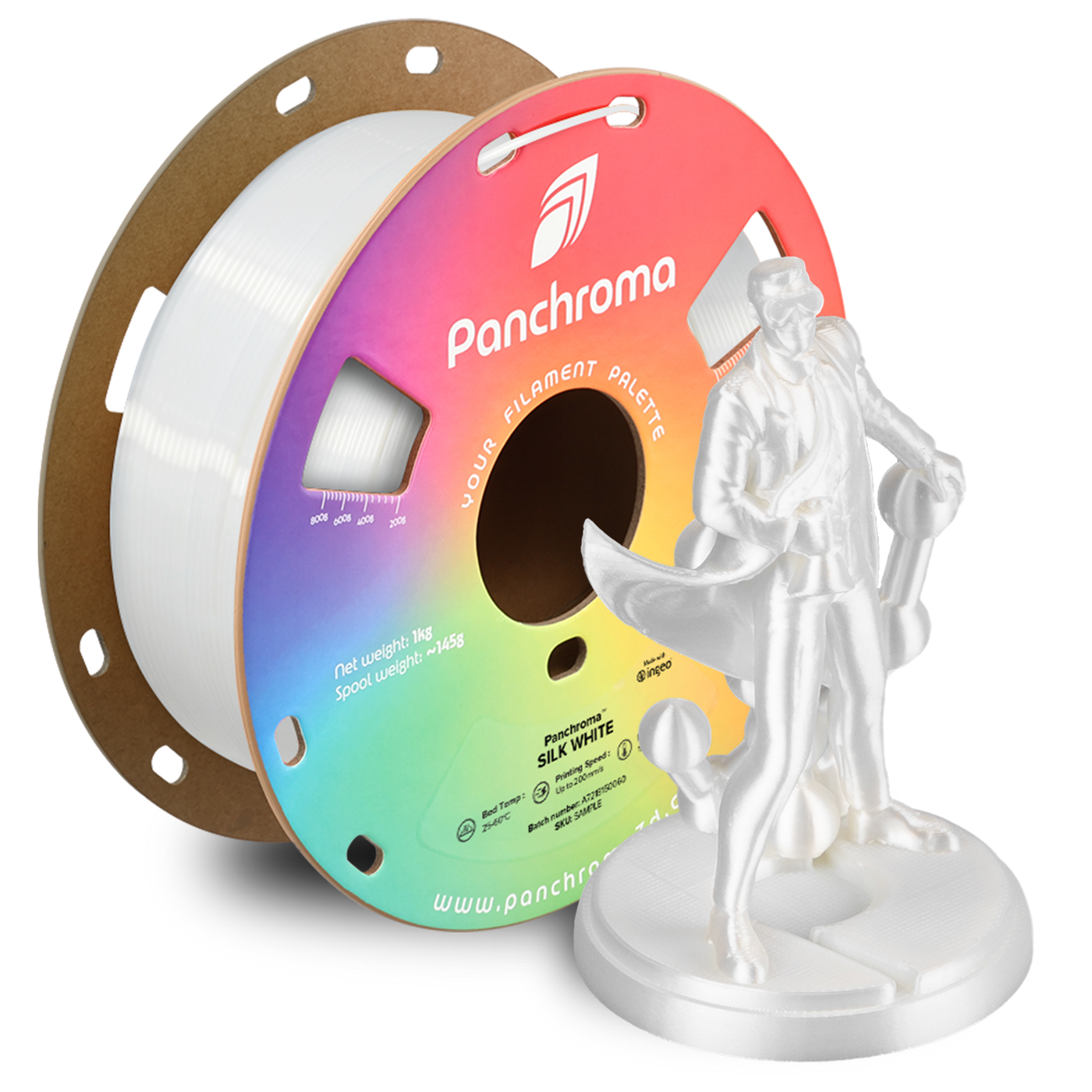 Polymaker Panchroma™ PLA Silk White 1.75 mm 1KG