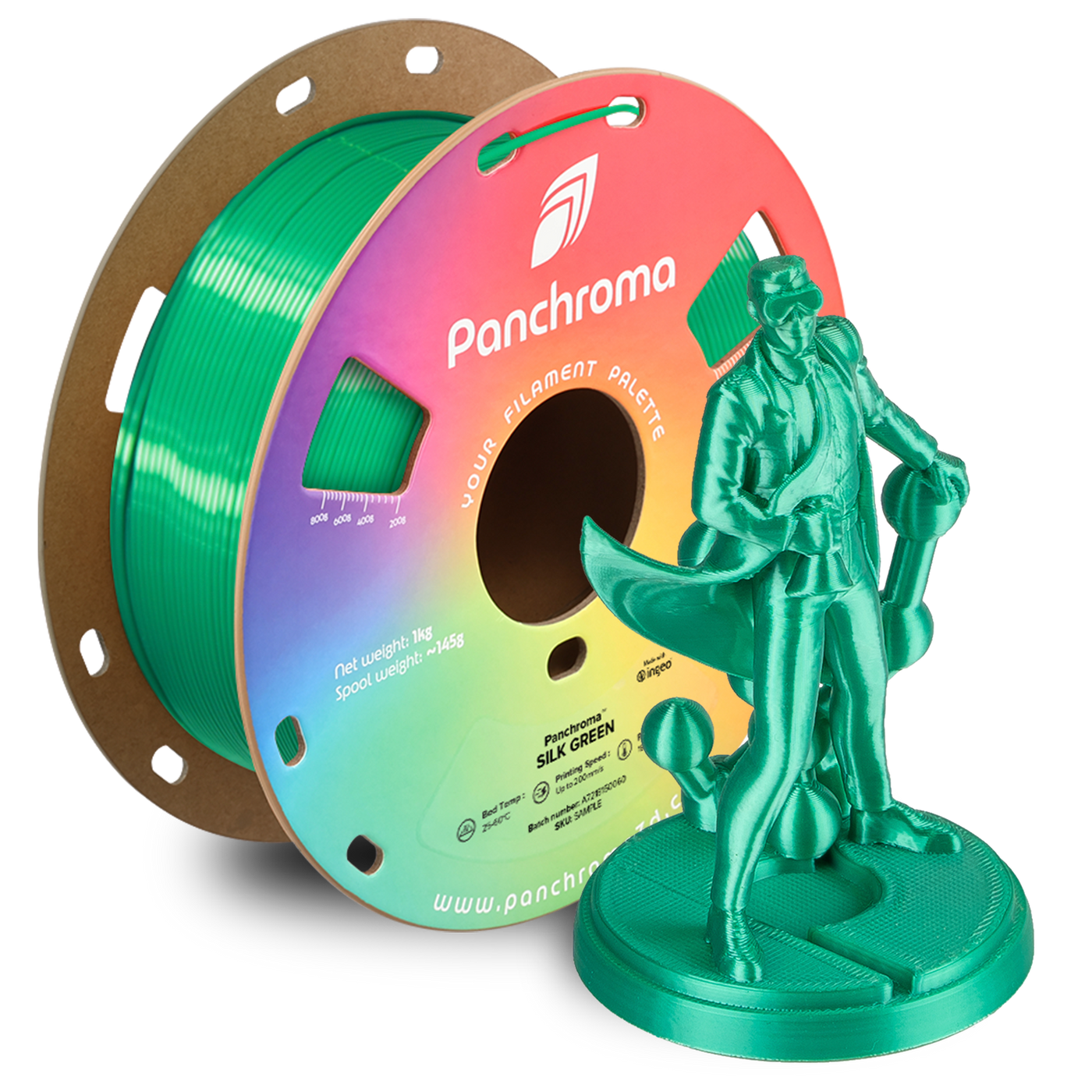 Polymaker Panchroma™ PLA Silk Green 1.75 mm 1KG