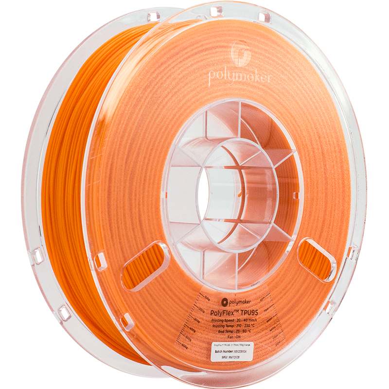Polymaker PolyFlex TPU-95A filament 1,75 mm Oranje 750 Gr