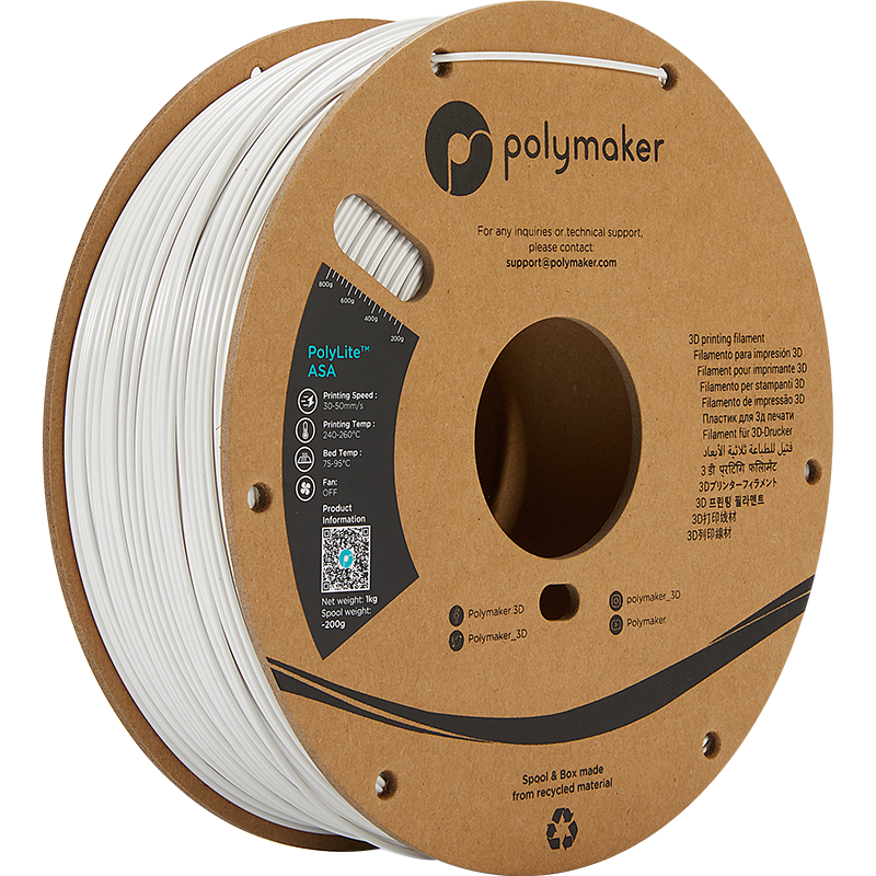 Polymaker PolyLite ASA Filament Wit 1,75mm 1KG