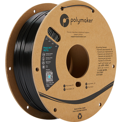 Polymaker PolyLite PETG Zwart 1.75 mm 1KG