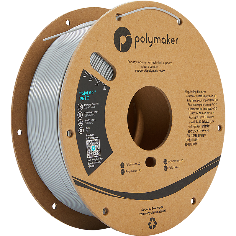 Polymaker PolyLite PETG Grijs 1.75 mm 1KG