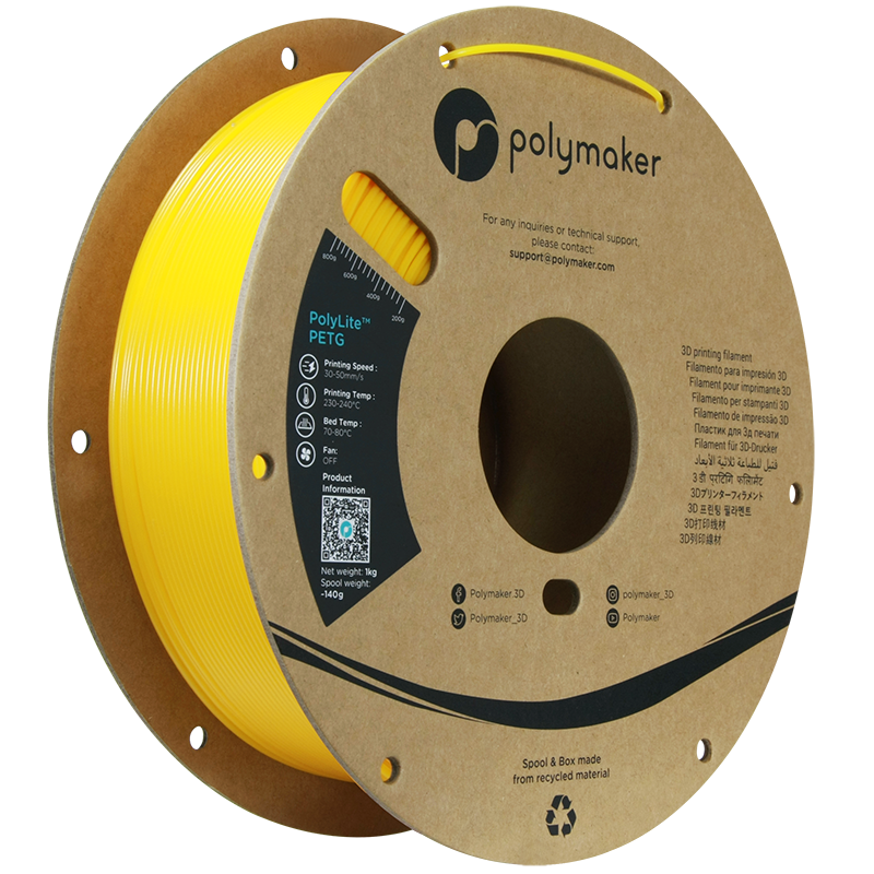 Polymaker PolyLite PETG Geel 1.75 mm 1KG