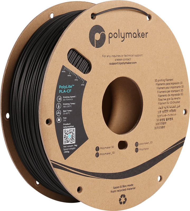 Polymaker PolyLite PLA-CF CARBON Filament Black 1.75 mm 1KG