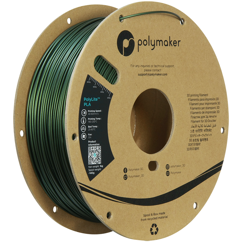 Polymaker PolyLite PLA  Filament Sparkle Dark Green 1,75mm 1KG