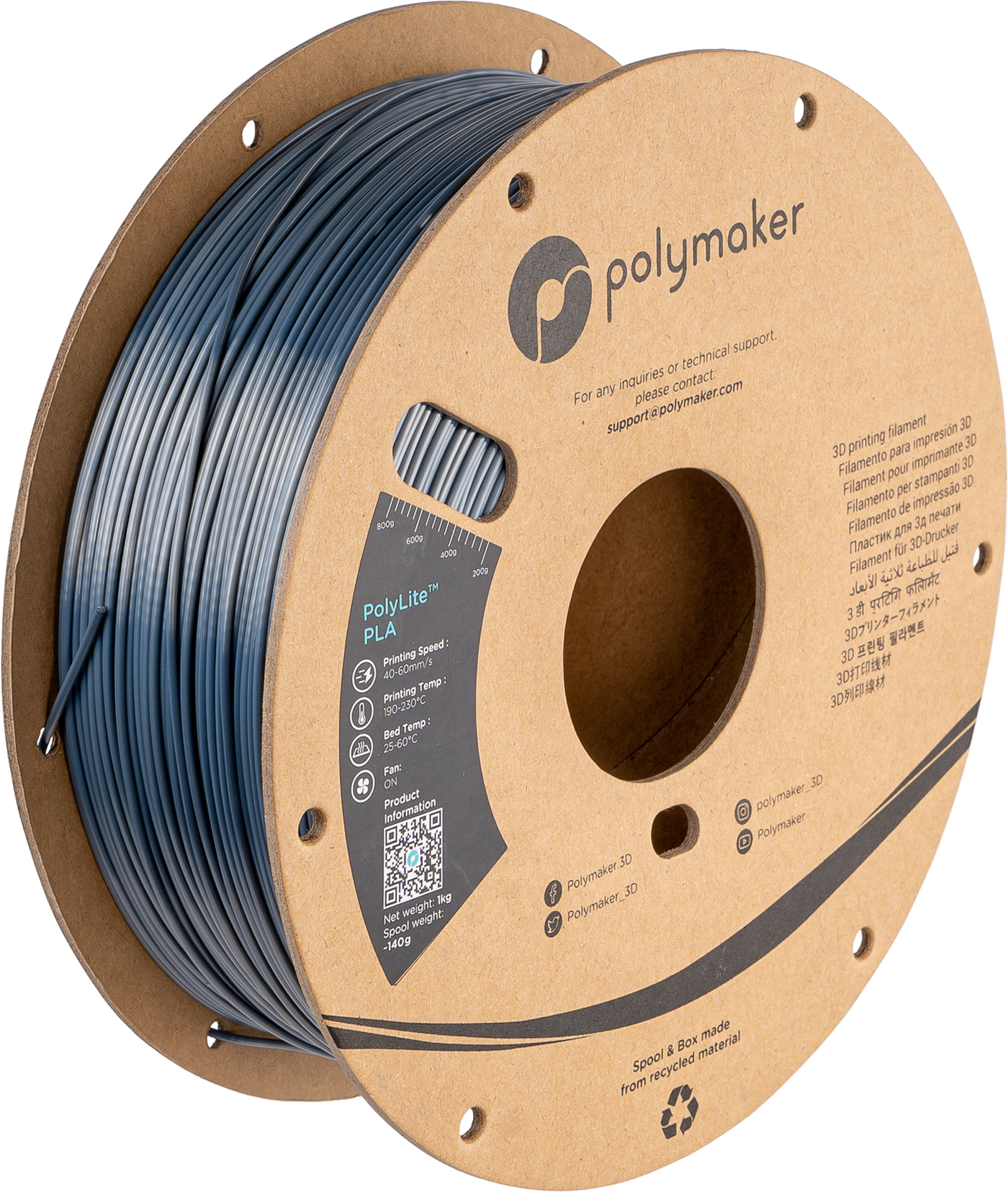 Polymaker PolyLite PLA  Filament Silk Chrome 1,75mm 1KG
