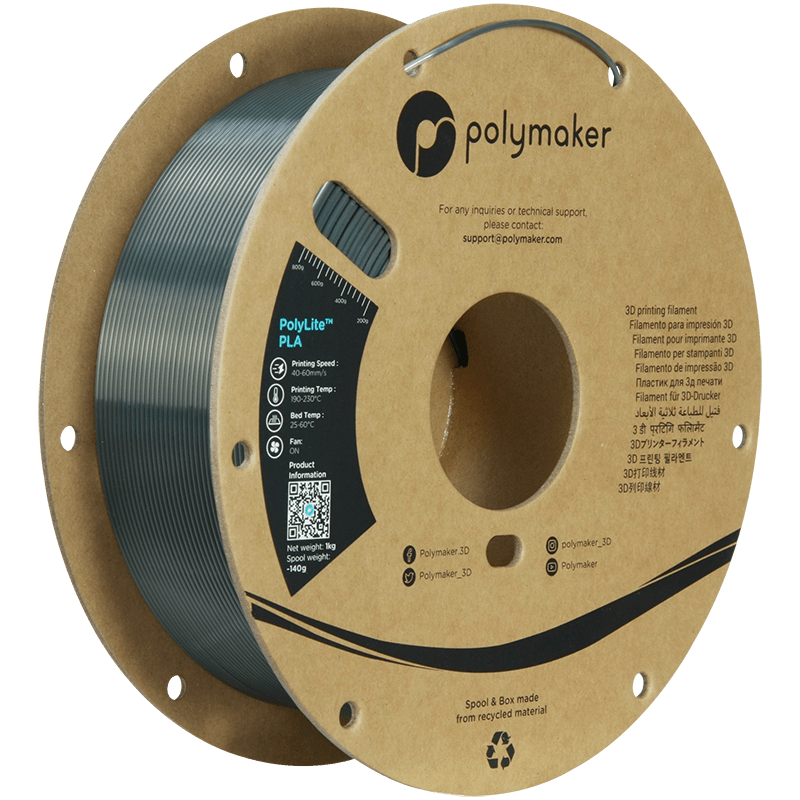 Polymaker PolyLite PLA Silk Gunmetal Grey 1.75 mm 1KG - AC products