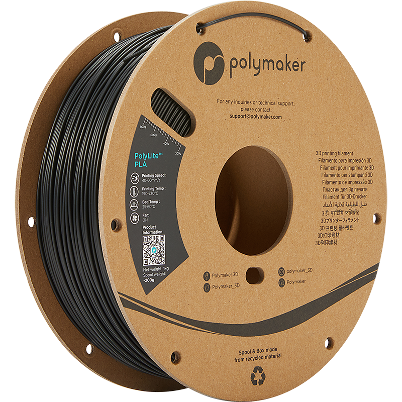 Polymaker PolyLite PLA  Filament Black 1,75mm 1KG