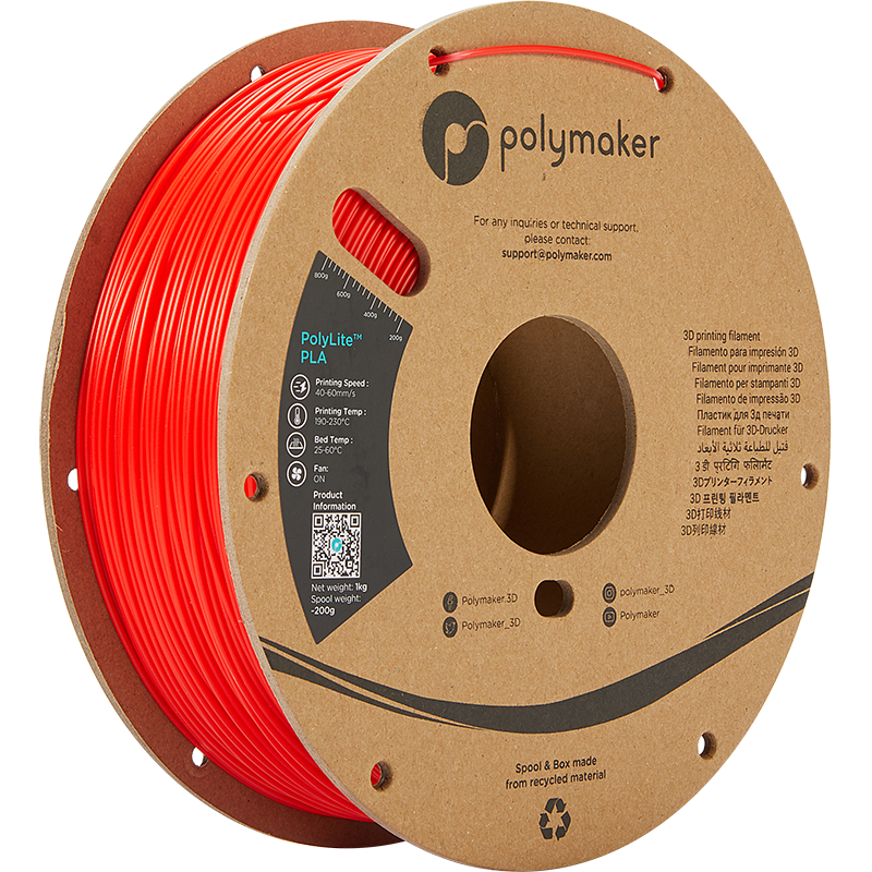 Polymaker PolyLite PLA  Filament Red 1,75mm 1KG