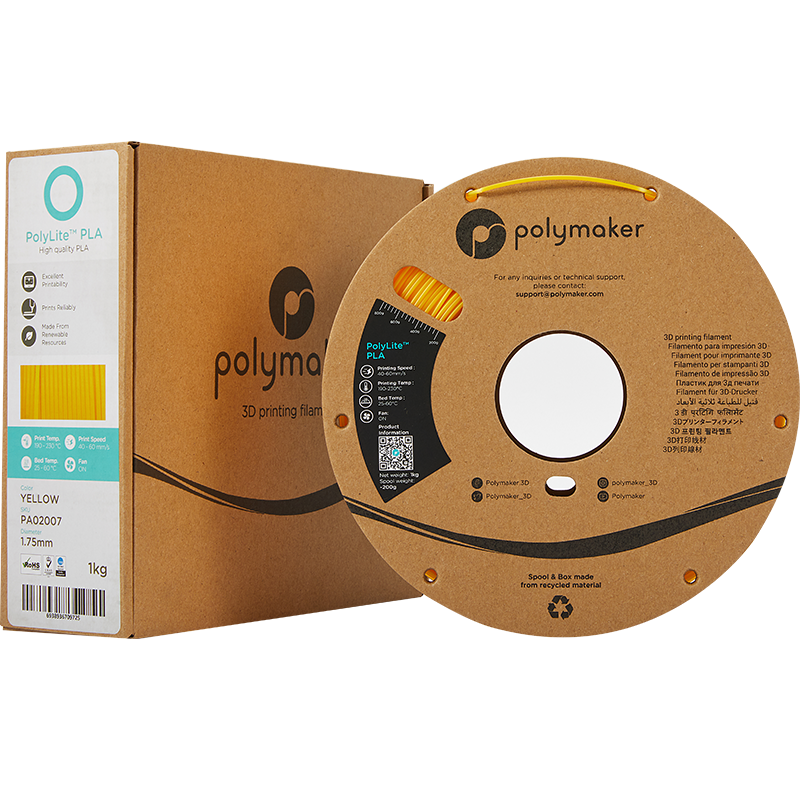 Polymaker PolyLite PLA  Filament Yellow 1,75mm 1KG
