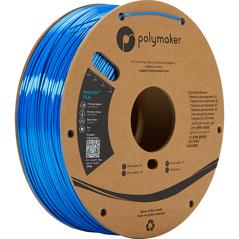 Polymaker PolyLite PLA  Filament Silk Blue 1,75mm 1KG
