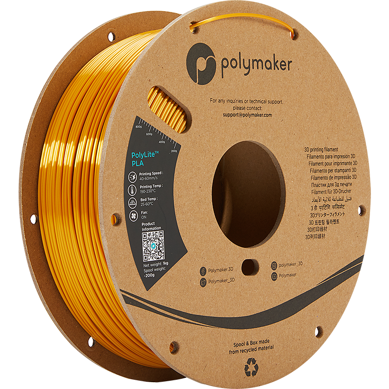 Polymaker PolyLite PLA Silk Gold 1.75 mm 1KG