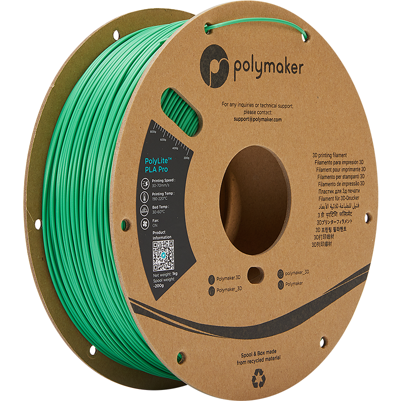 Polymaker POLYLITE™ PLA PRO 3D filament Green Jam free 1.75 mm 1KG