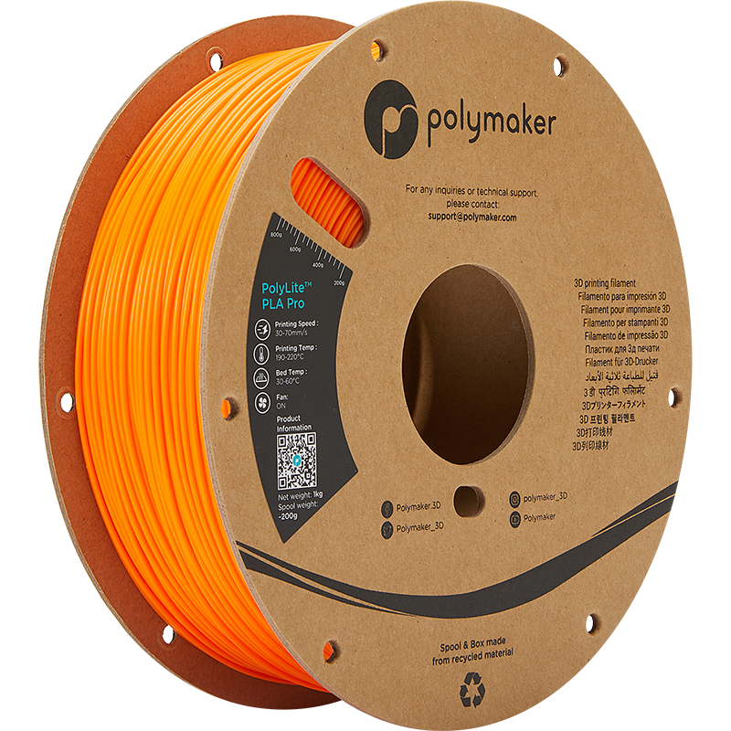 Polymaker POLYLITE™ PLA PRO 3D filament Oranje Jam free 1.75 mm 1KG